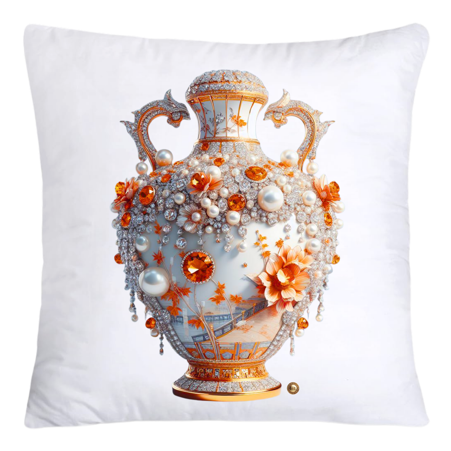 Orange Willow Classic Vase Throw Pillow Covers-5244