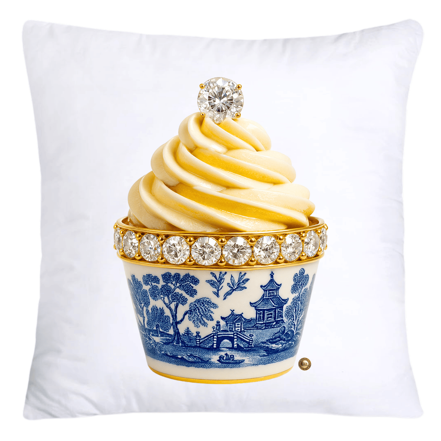 Blue Willow 18x18 Chinoiserie Cupcake Throw Pillow Covers-4522
