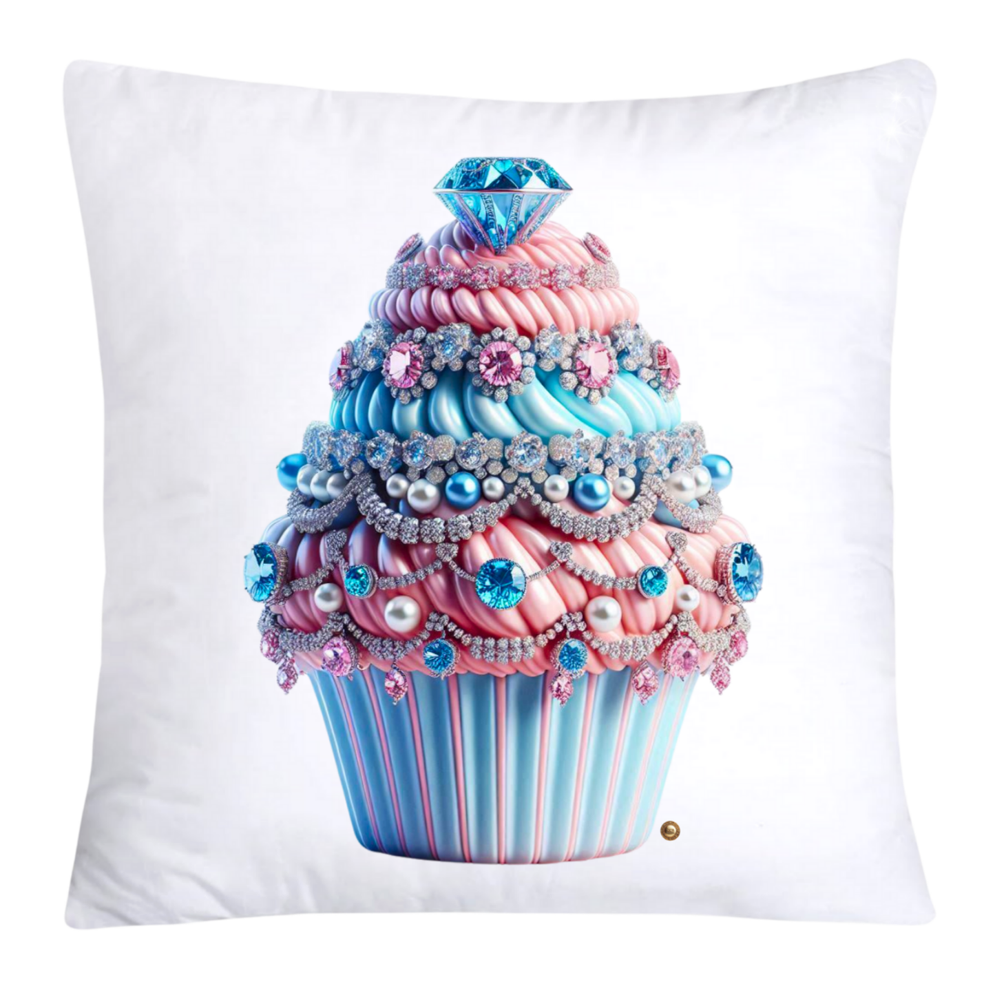 Cotton Candy Pink and Blue Cupcake Pillow Covers-3276