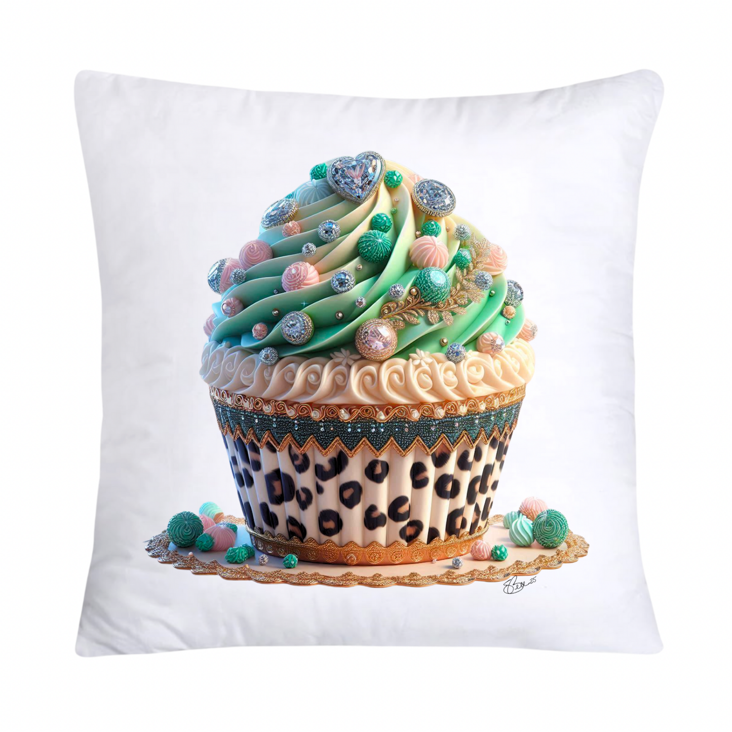 Wild Animal Print Cupcake Throw Pillow Covers 18x18-779