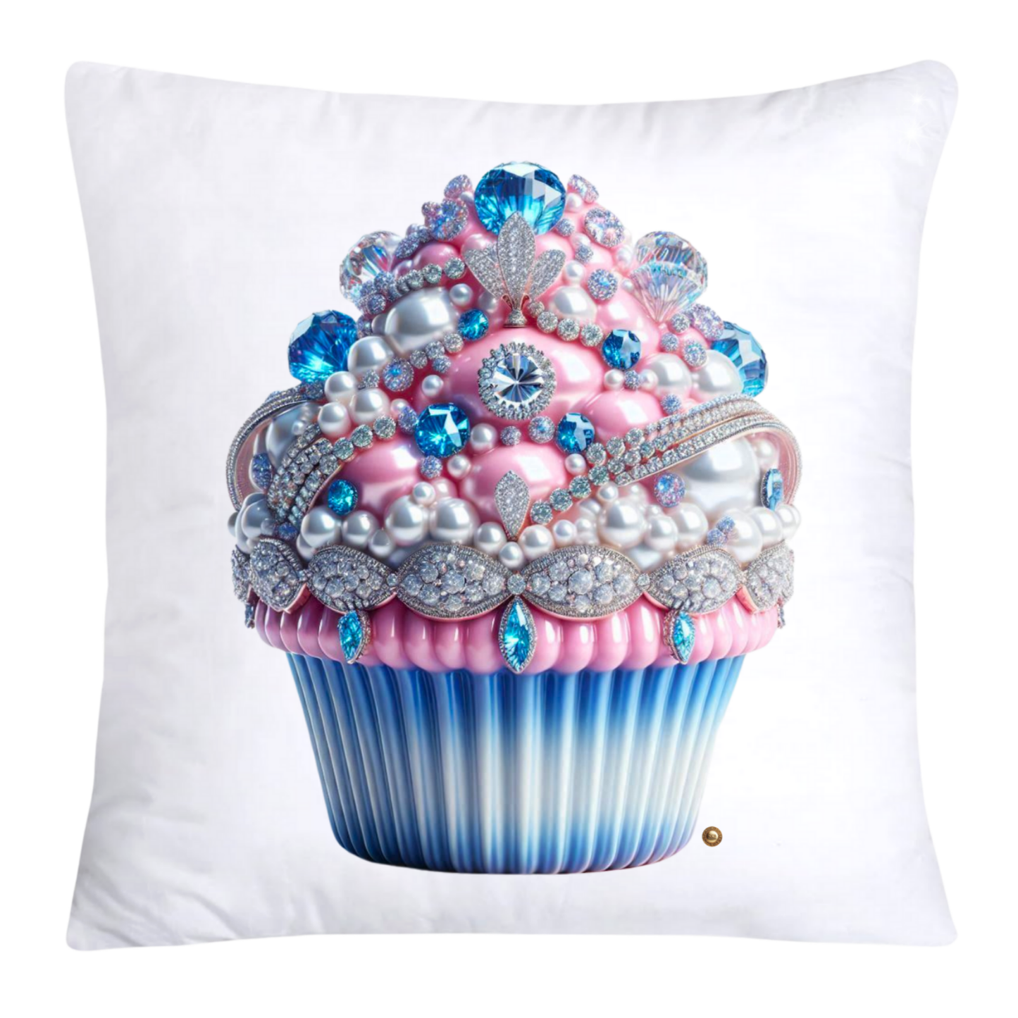Cotton Candy Pink and Blue Cupcake Pillow Covers-3254