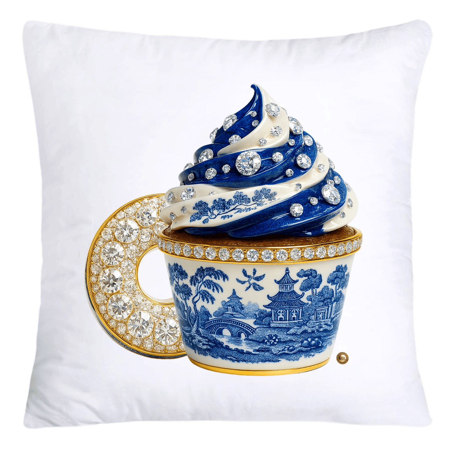 Blue Willow 18x18 Chinoiserie Cupcake Throw Pillow Covers-4994