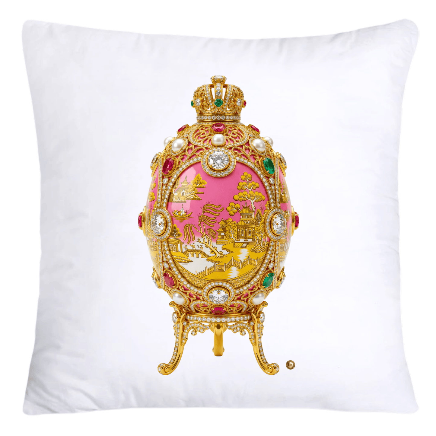 Pink Willow 18x18 Chinoiserie Egg Pillow Covers-4553