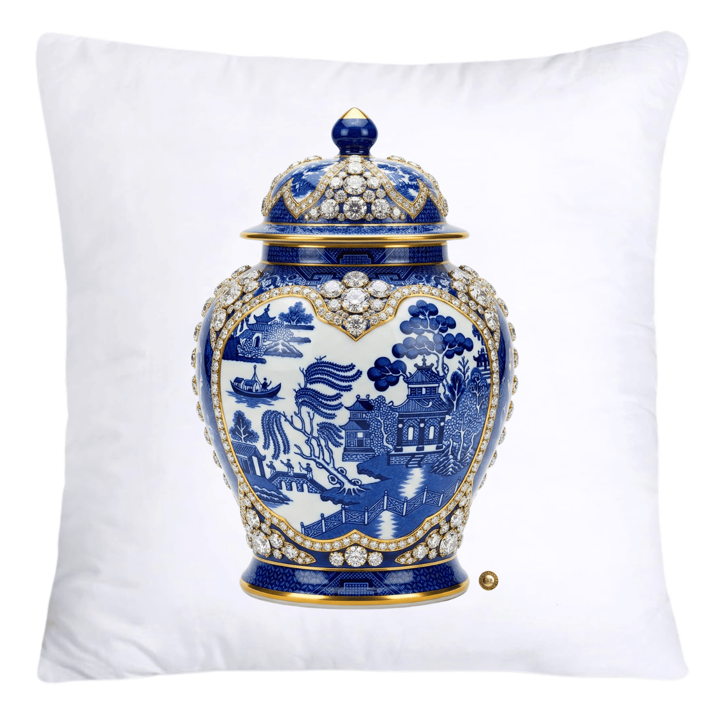 Blue and White Willow Ginger Jar 18x18 Pillow Covers-5297