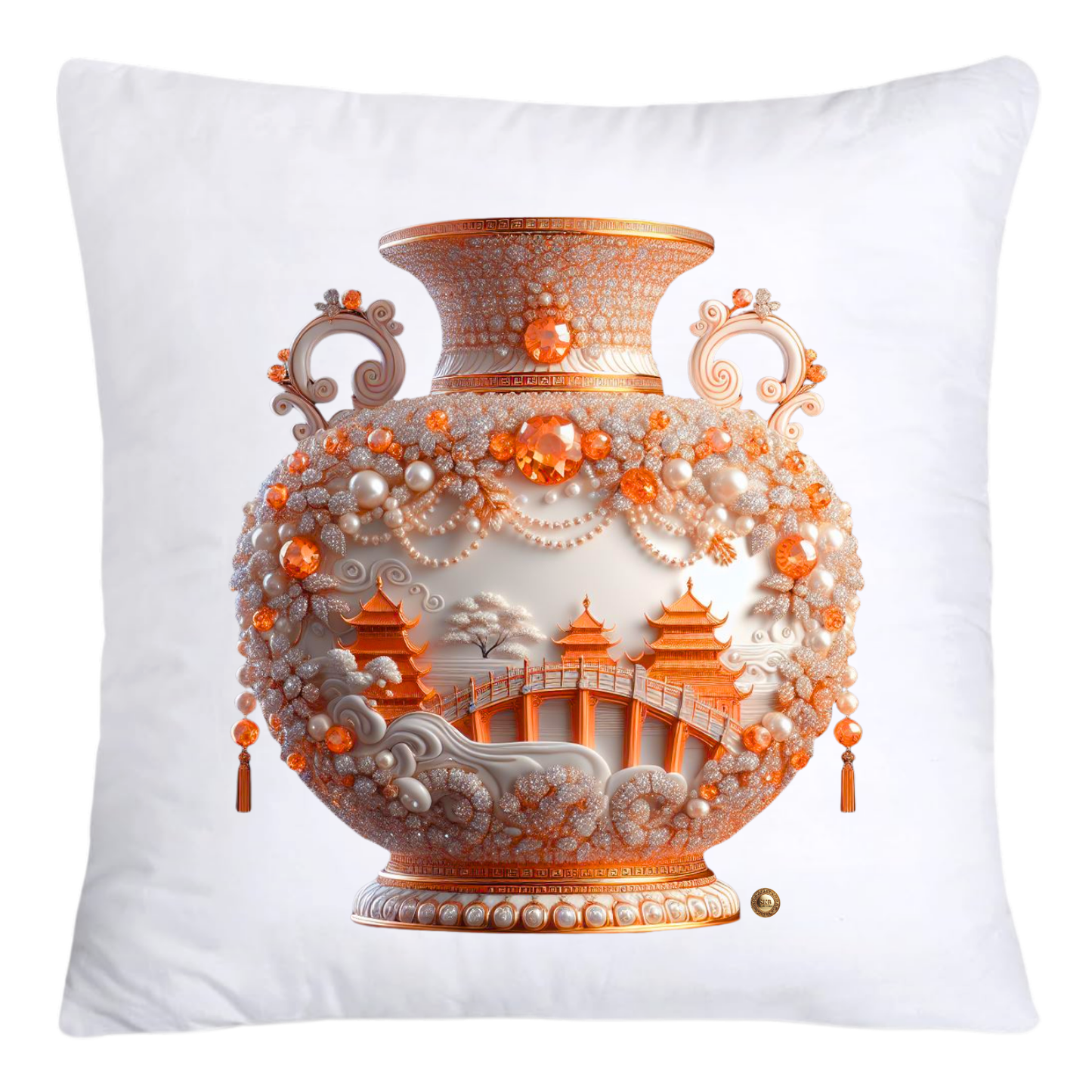 Orange Willow Classic Vase Throw Pillow Covers-5248