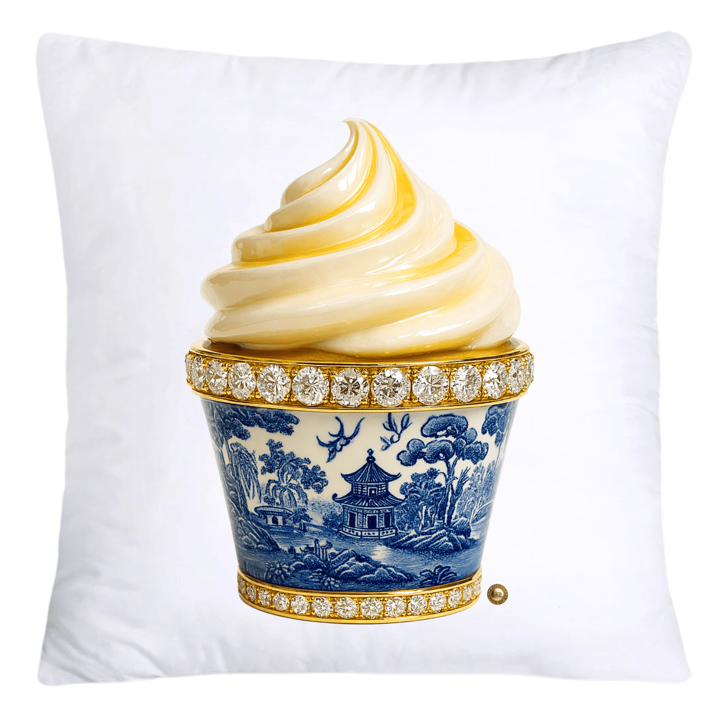 Blue Willow 18x18 Chinoiserie Cupcake Throw Pillow Covers-4523