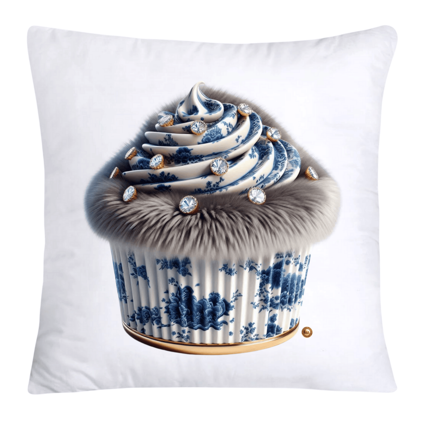 Blue Willow Chinoiserie Cupcake Throw Pillow Covers 18X18-4844