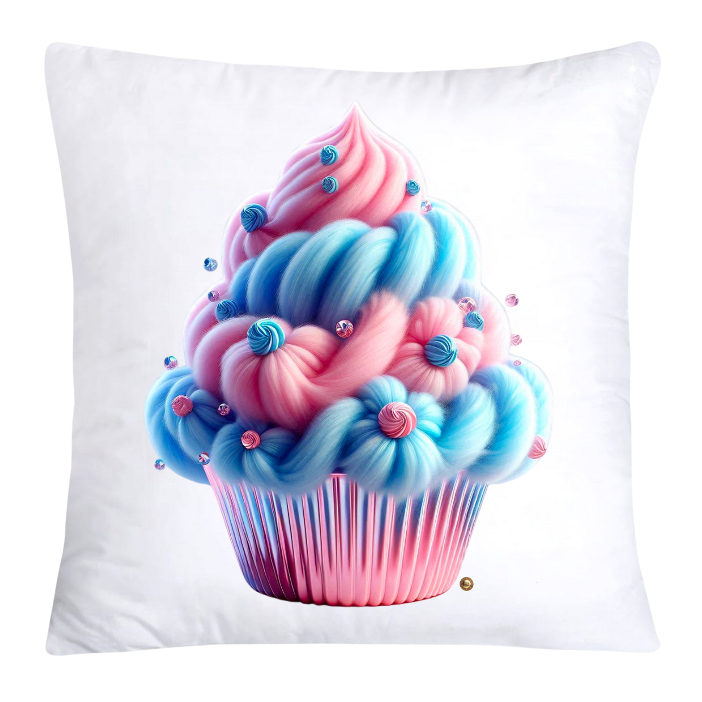 Cotton Candy Pink and Blue Cupcake Pillow Covers-3285