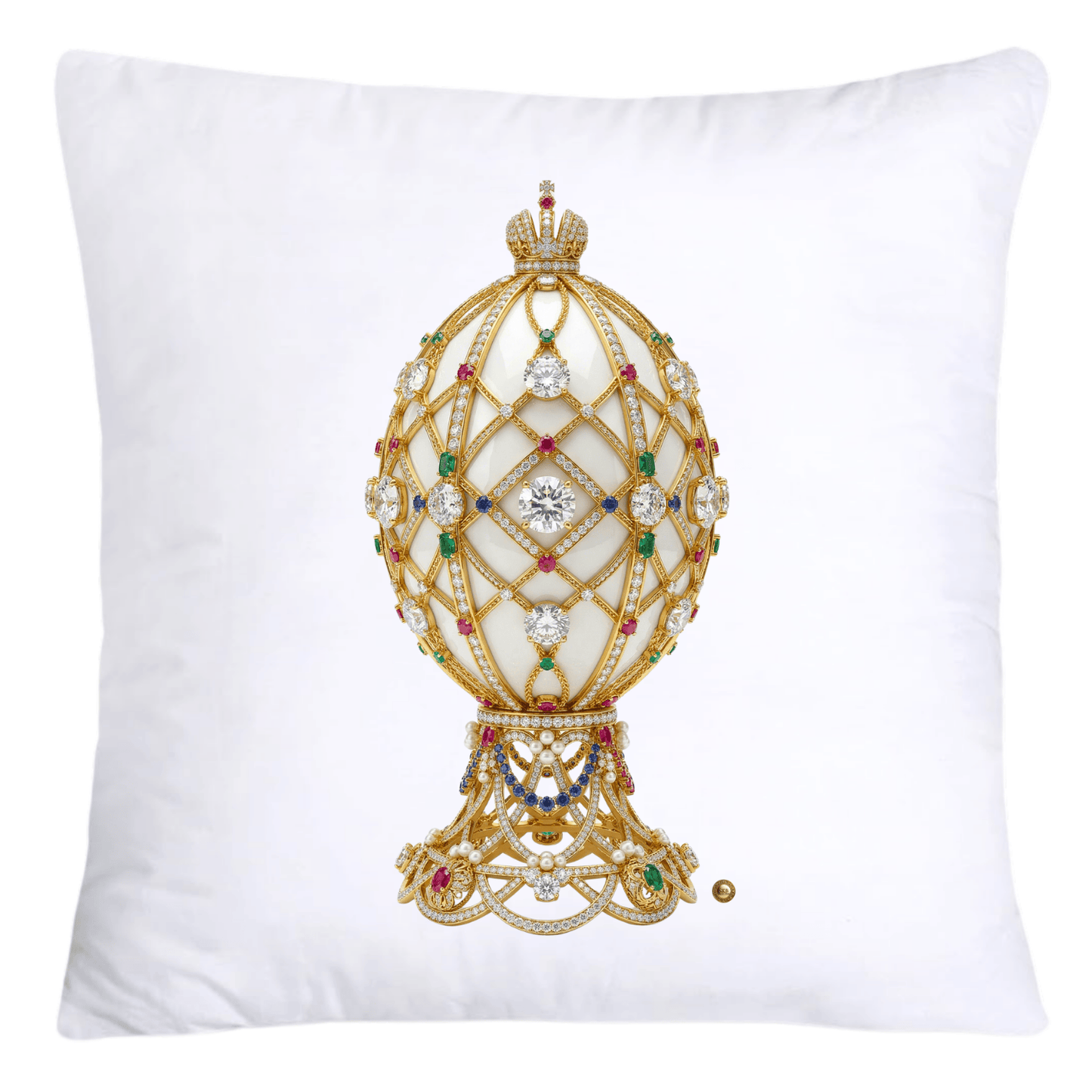 Stunning Gold and Diamonds Faberge Egg Pillow Covers-4400