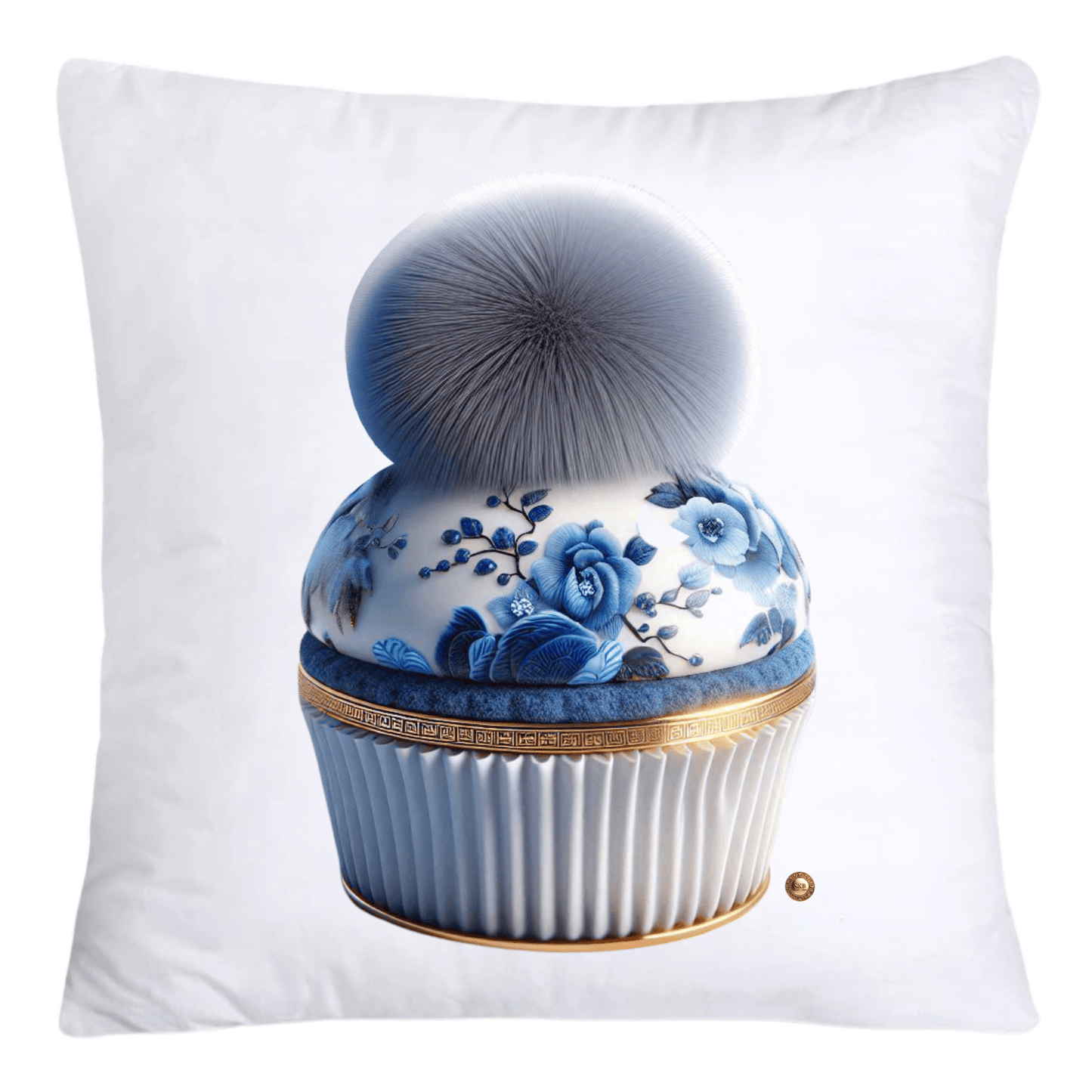 Blue Willow Chinoiserie Cupcake Throw Pillow Covers 18X18-4669