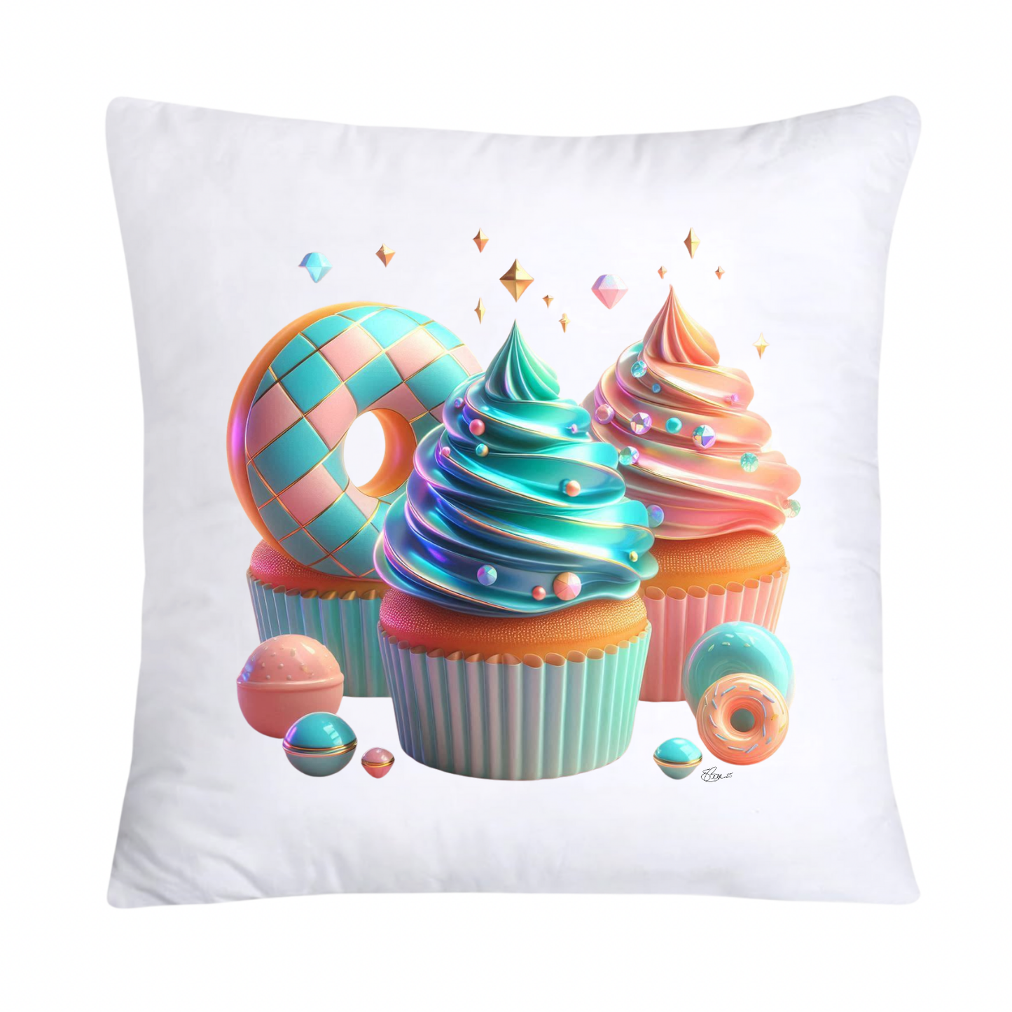 18x18 Pastel Cupcakes Donuts and Candy Pillow Covers-122