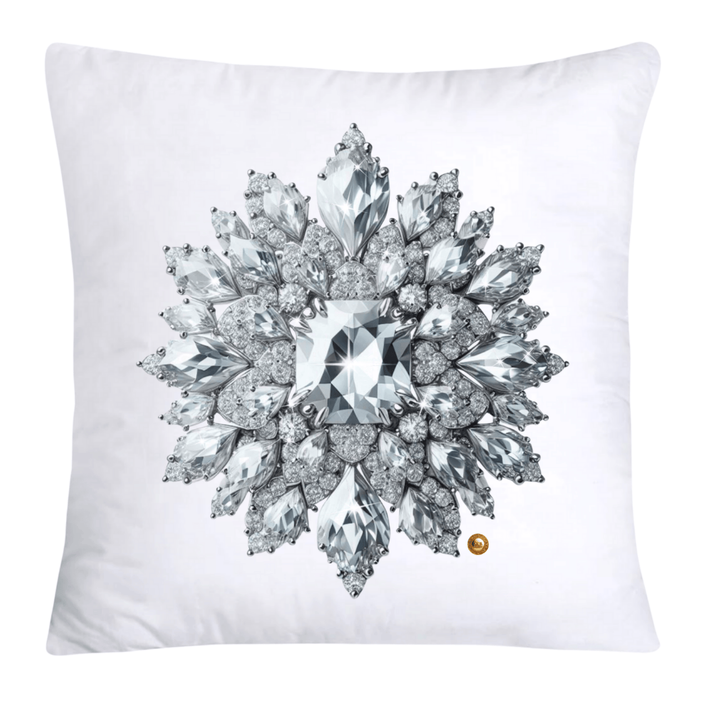 Sparkling Diamond Brooch/Pin Pillow Covers-4782
