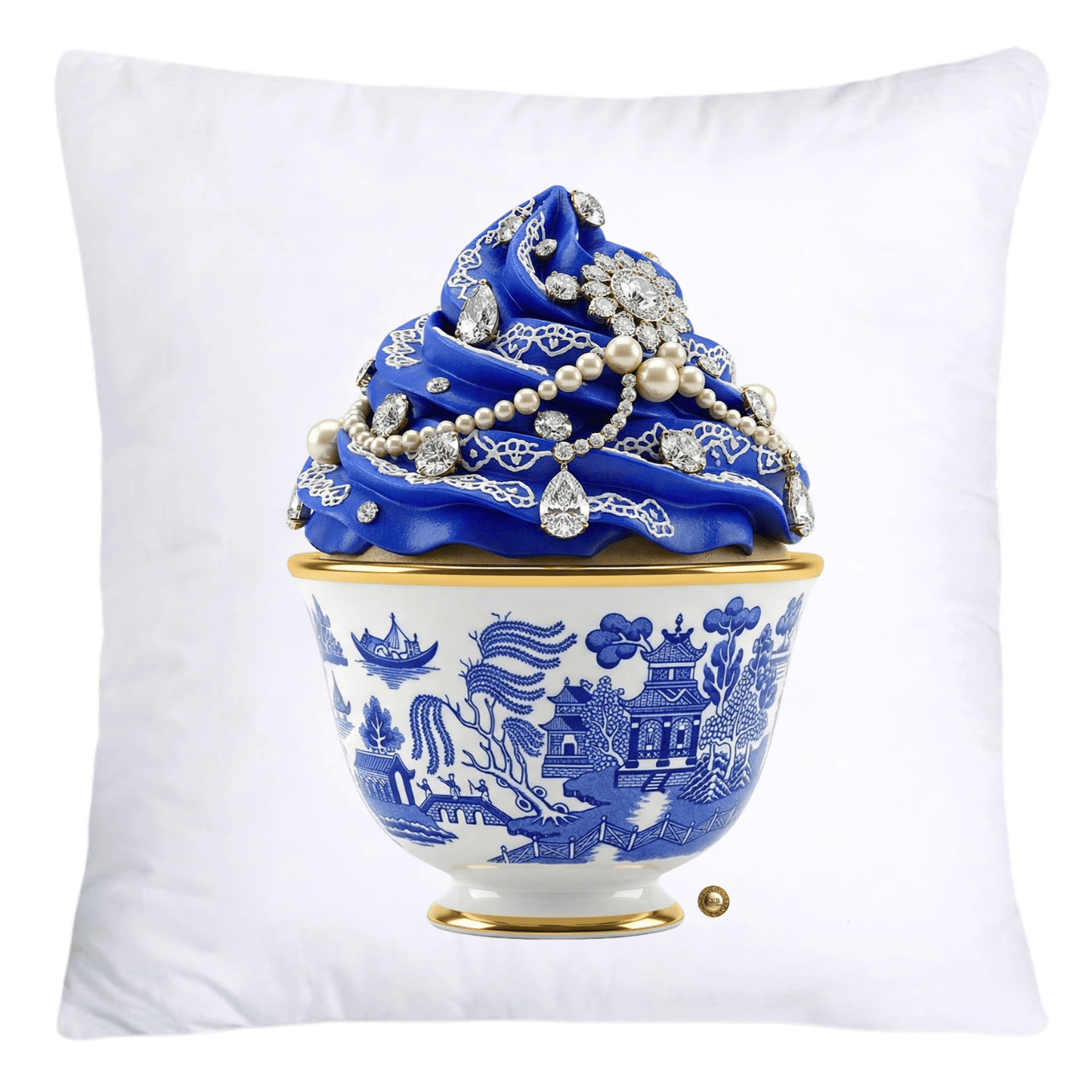 Blue Willow 18x18 Chinoiserie Cupcake Throw Pillow Covers-4544