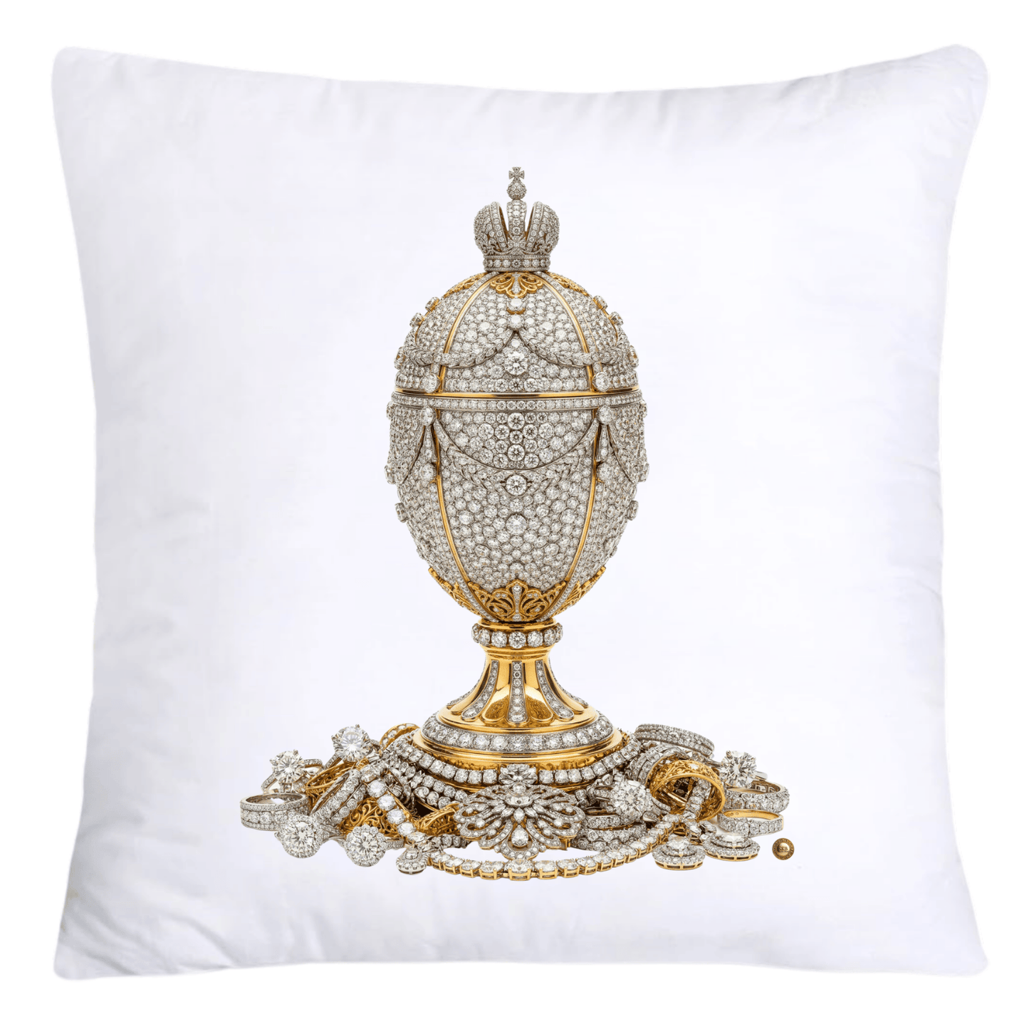 Stunning Gold and Diamonds Faberge Egg Pillow Covers-4401