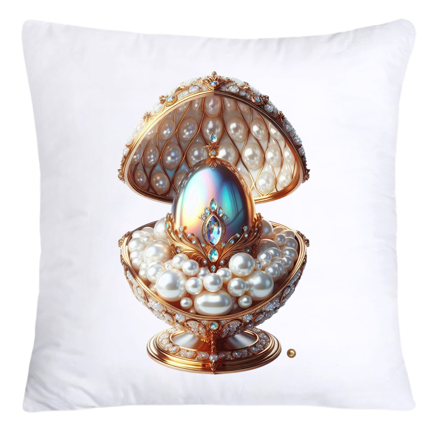 Stunning Gold and Pearls Inspired Faberge Egg Pillow Covers-4577