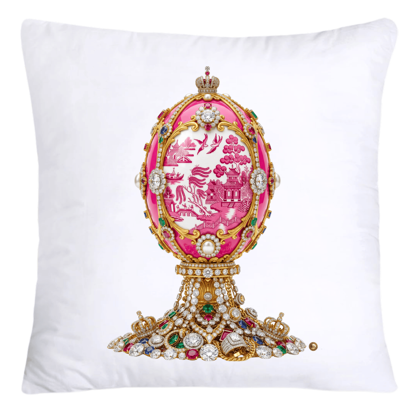 Pink Willow 18x18 Chinoiserie Egg Pillow Covers-4555