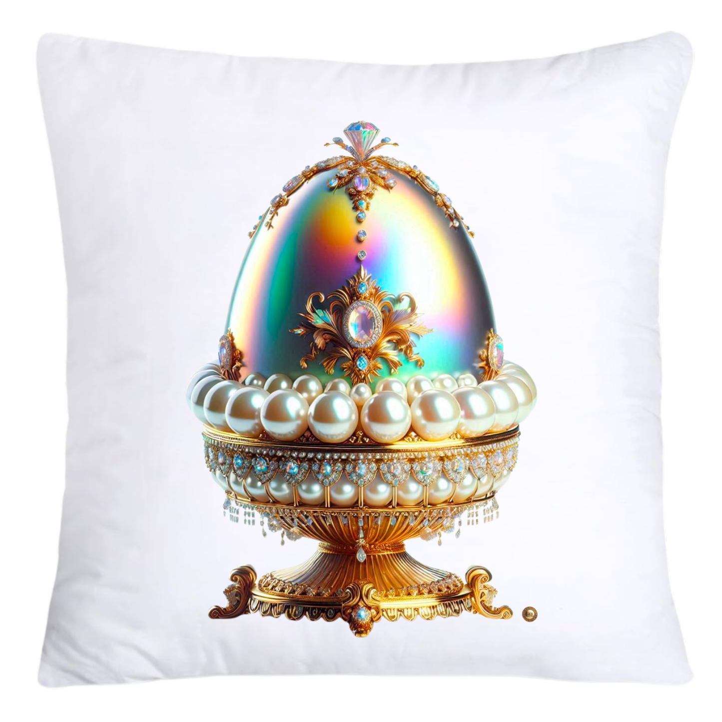 Stunning Iridescent Gold and Pearls Inspired Faberge Egg Pillow Covers-4578
