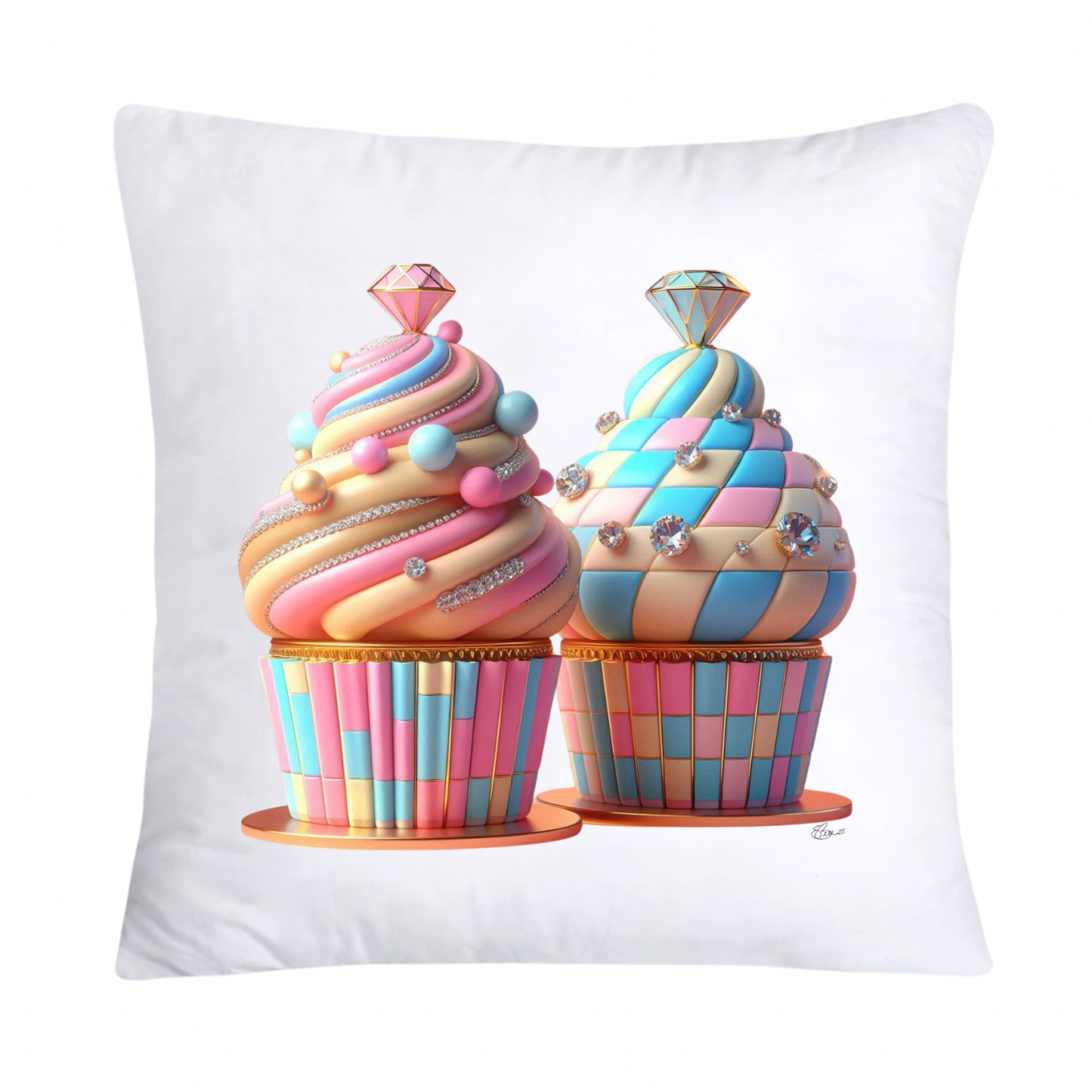 18x18 Pastel Cupcakes Donuts and Candy Pillow Covers-682