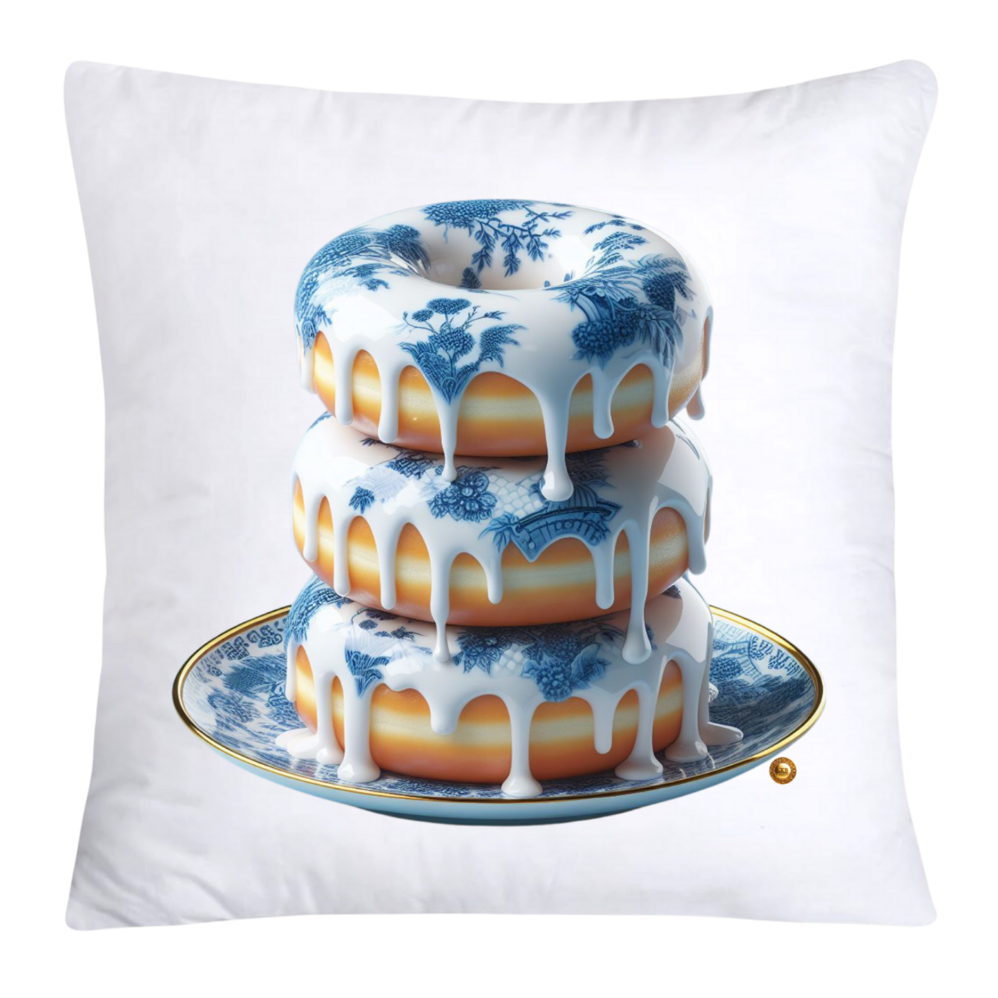 Blue Willow Whimsical Donut Throw Pillow Covers 18X18-4447