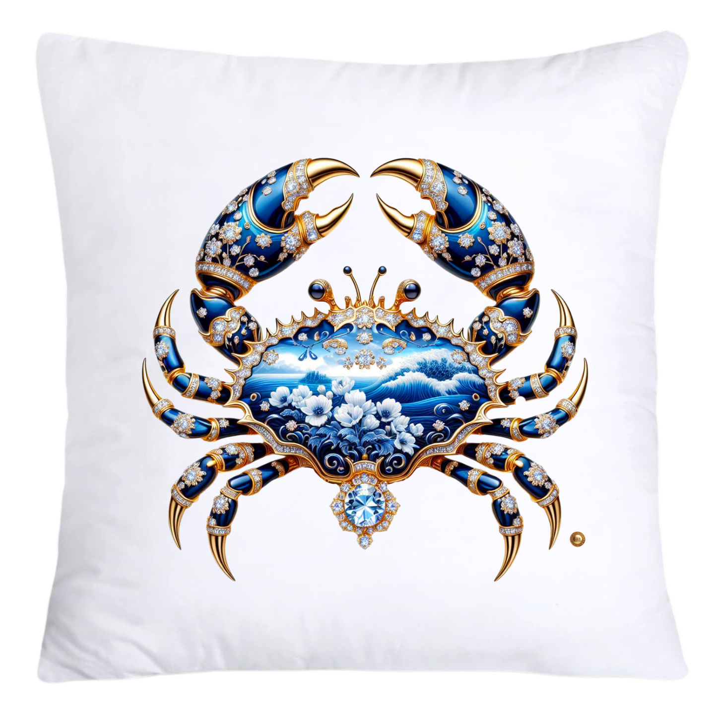 Blue Willow Stunning Crab Pillow Covers-5594