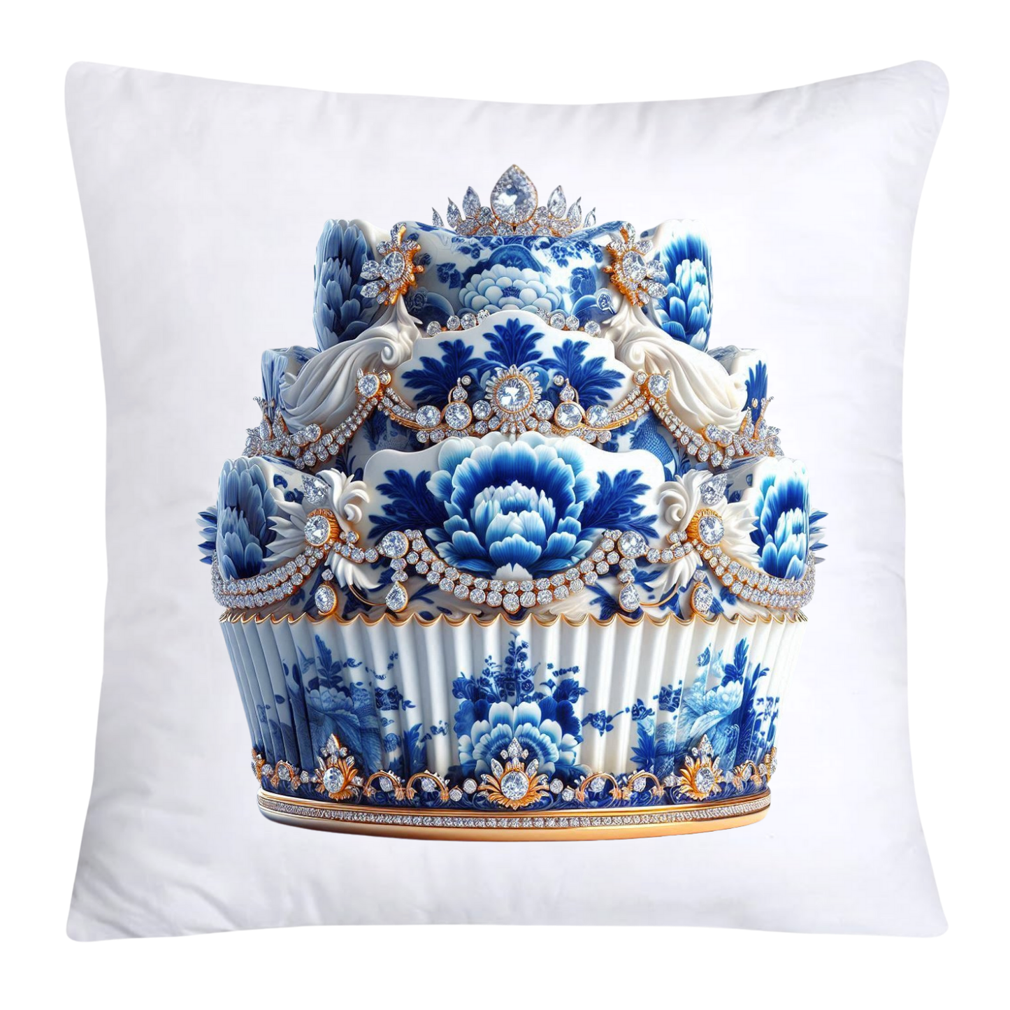 Blue Willow 18x18 Chinoiserie Cupcake Throw Pillow Covers-3808