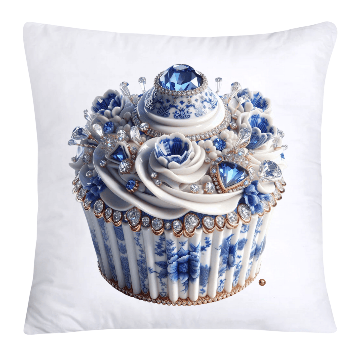 Blue Willow Chinoiserie Cupcake Throw Pillow Covers 18X18-3555