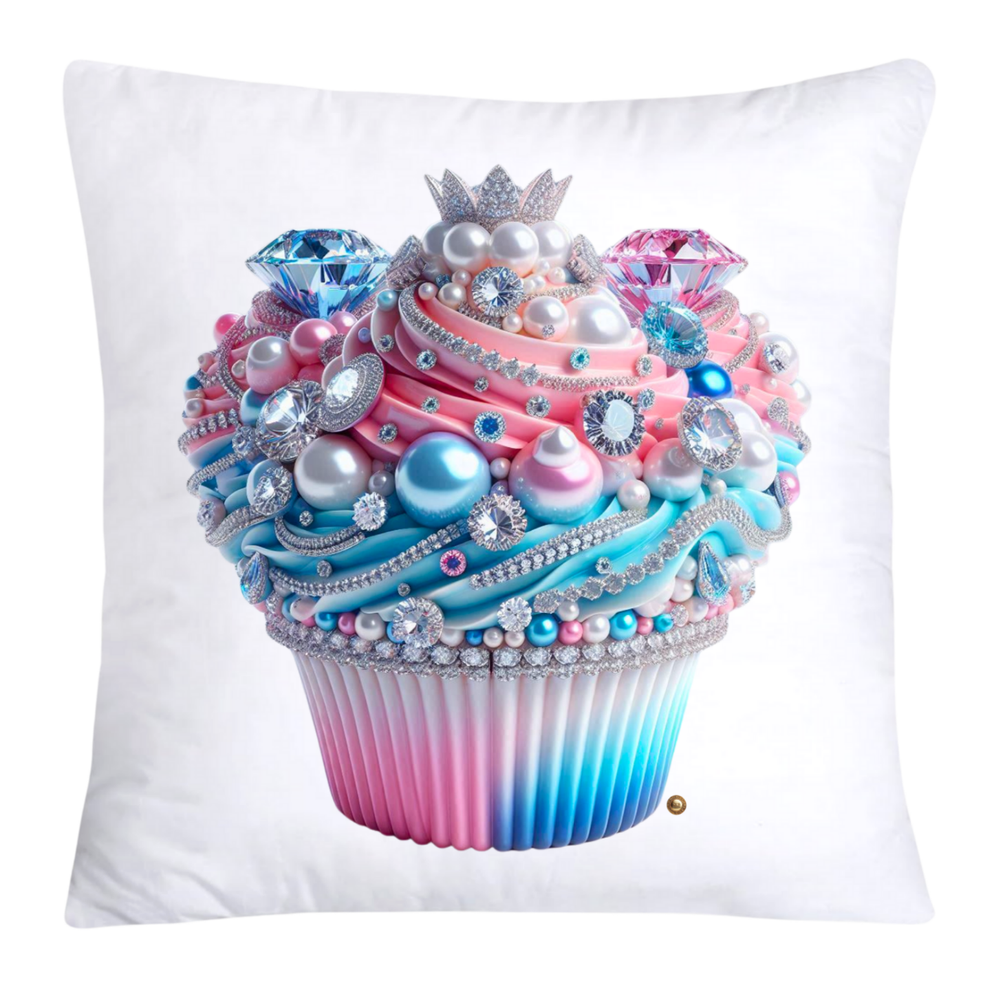 Cotton Candy Pink and Blue Cupcake Pillow Covers-3257