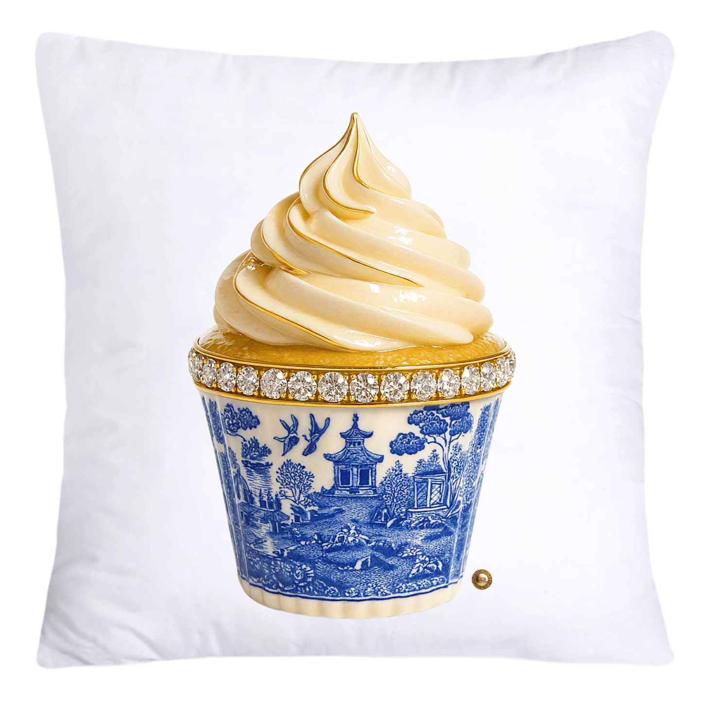 Blue Willow 18x18 Chinoiserie Cupcake Throw Pillow Covers-4509