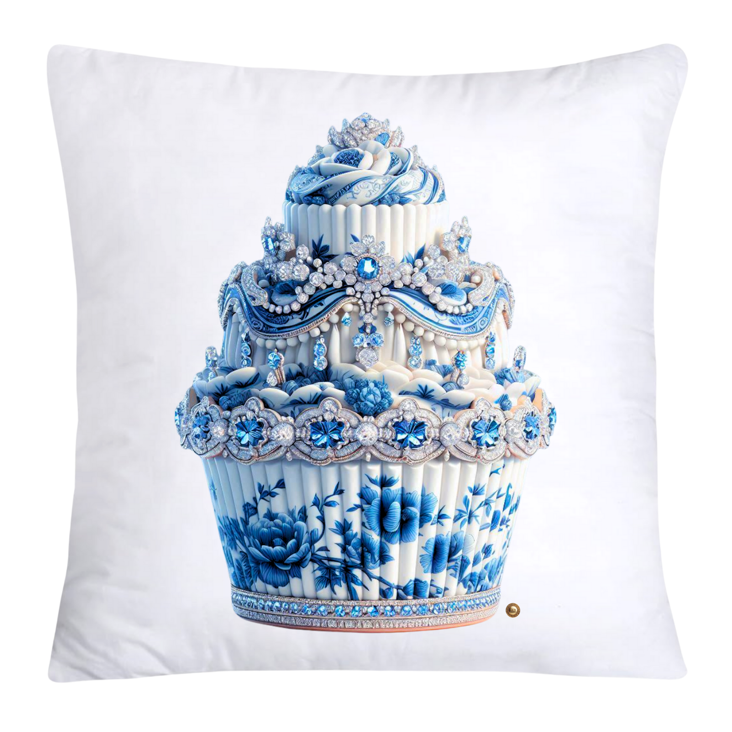 Blue Willow 18x18 Chinoiserie Cupcake Throw Pillow Covers-3798