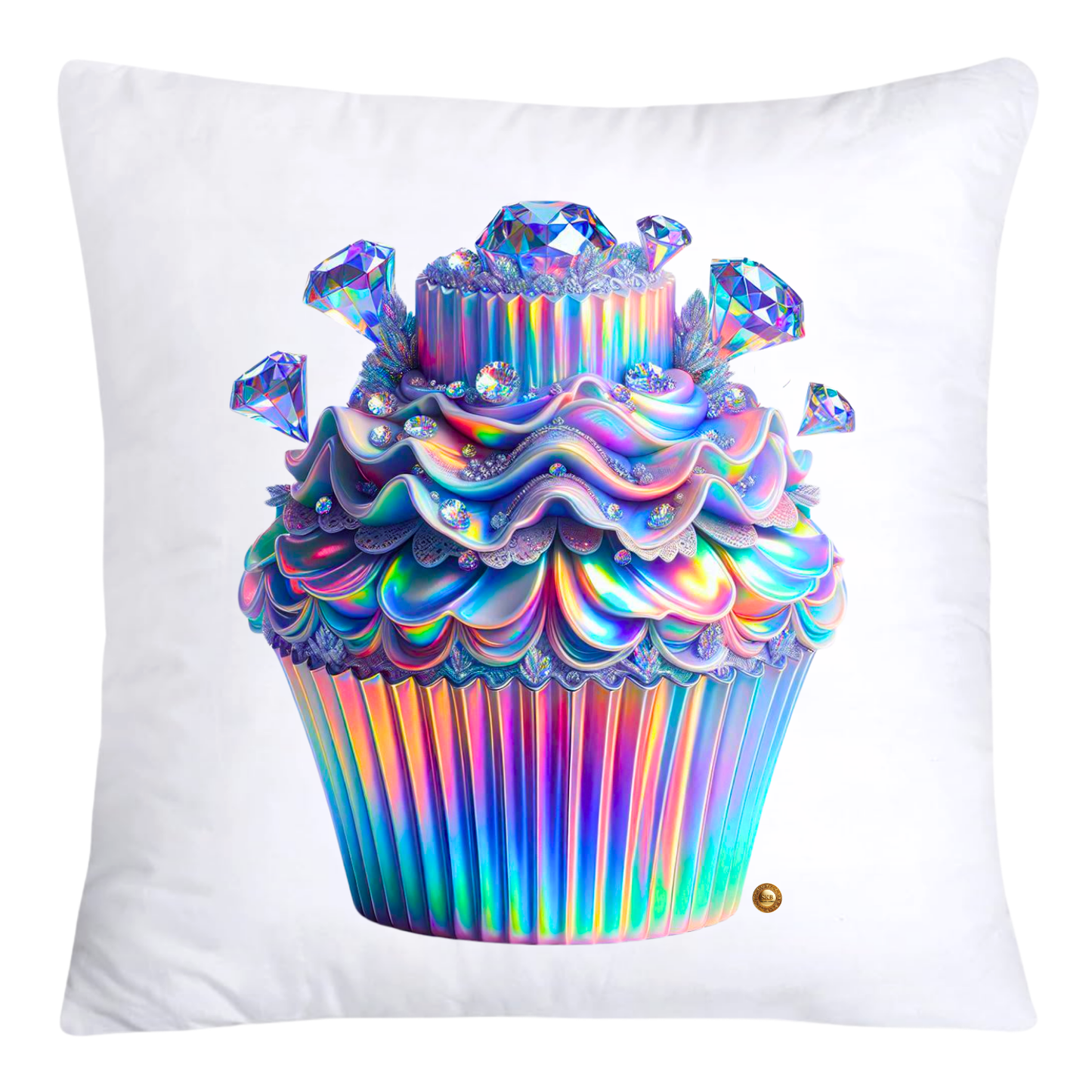 Silver Iridescent Royal Cupcake Pillow Covers 18x18-4651