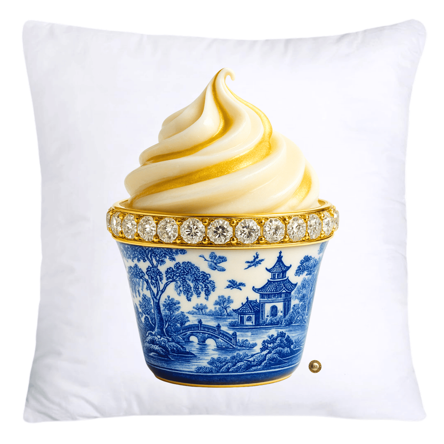 Blue Willow 18x18 Chinoiserie Cupcake Throw Pillow Covers-4524