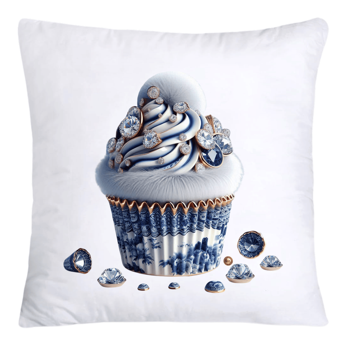 Blue Willow Chinoiserie Cupcake Throw Pillow Covers 18X18-4671