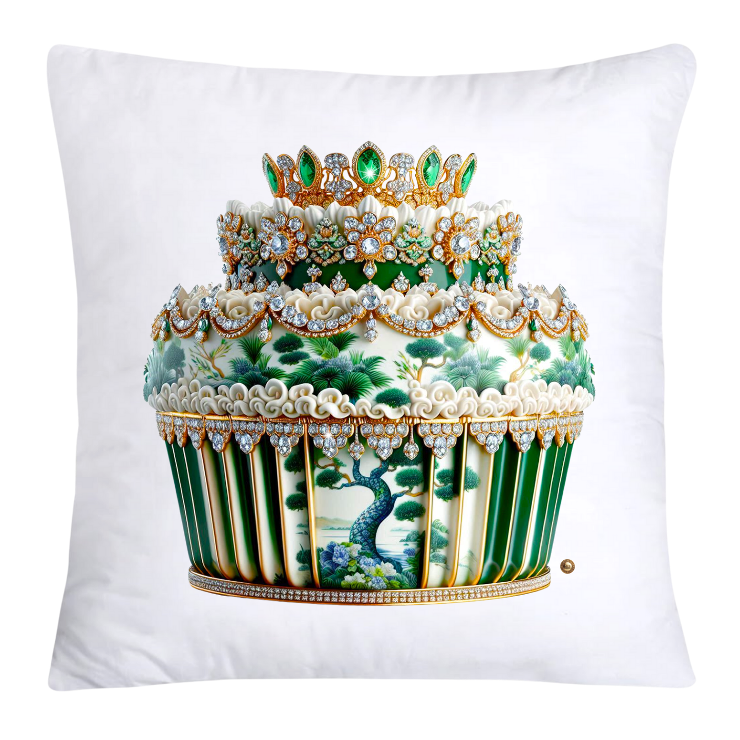 Classic Green Willow Cupcake Pillow Covers 18x18-3328