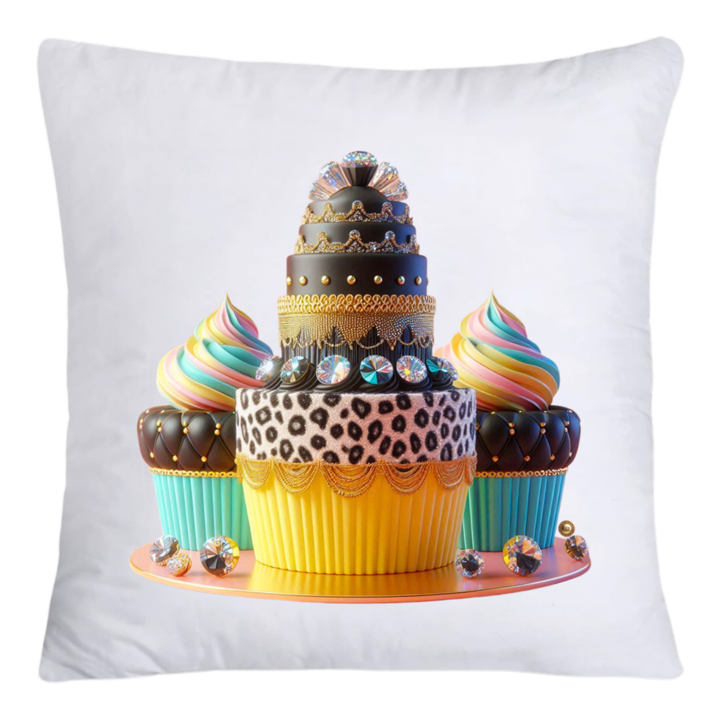 Wild Animal Print Cupcake 18x18 Throw Pillow Covers-4174