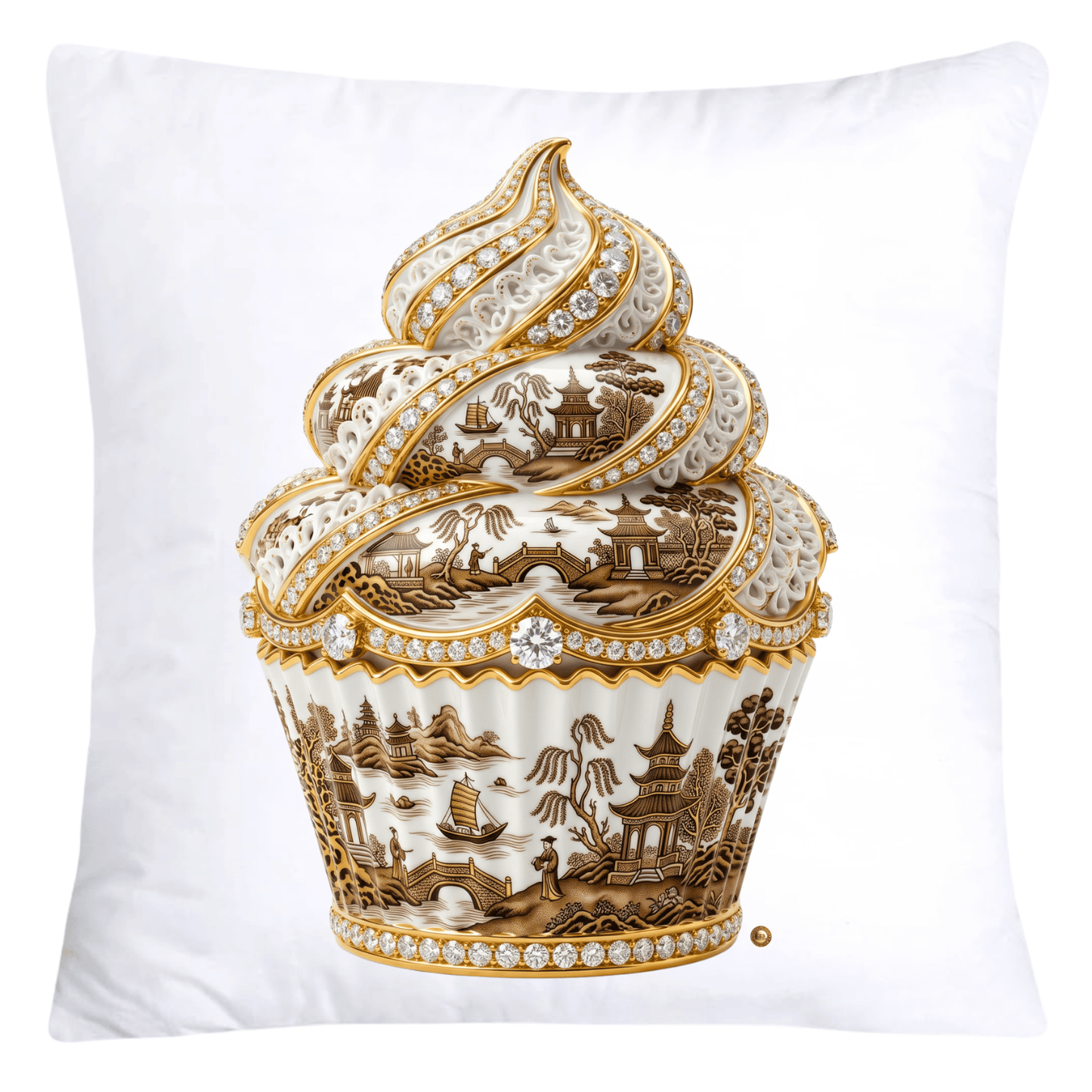 18x18 Brown Willow and Leopard Print Cupcake Pillow Covers-5758