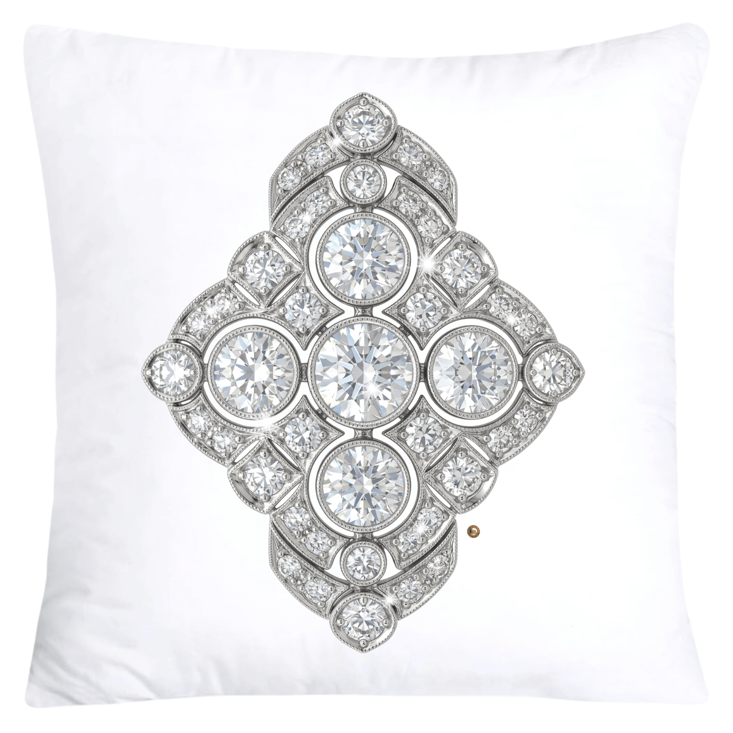 Dazzling Diamond Brooch/Pin Pillow Covers 18x18-5894