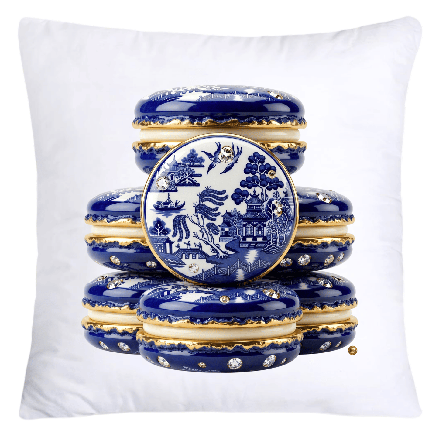 Blue Willow 18x18 Adorable Macaroon Throw Pillow Covers-5844