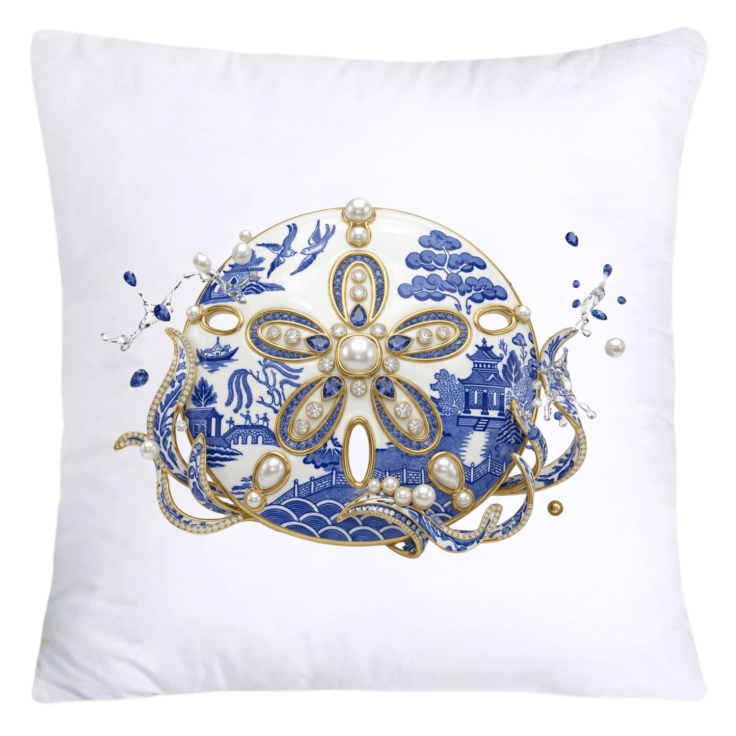 Blue Willow Stunning Sand Dollar Pillow Covers-5593