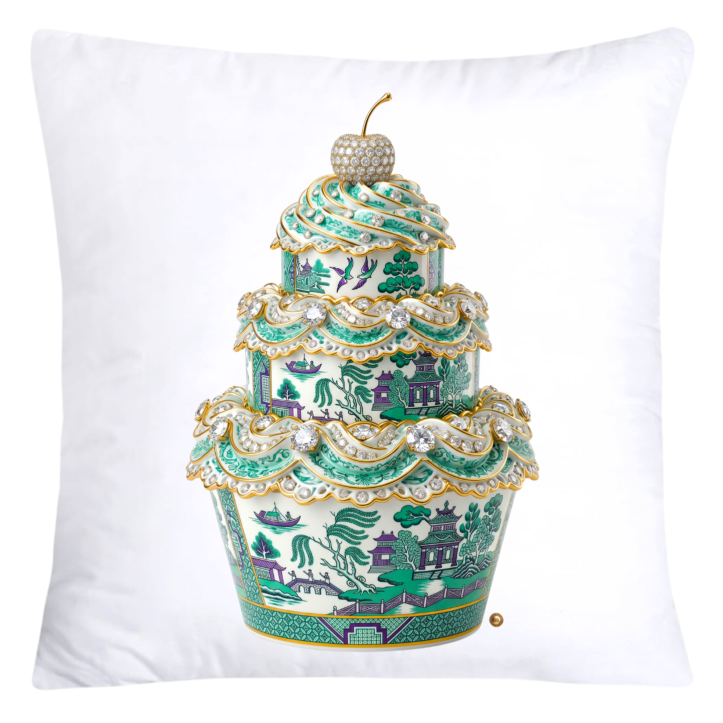 18x18 Green and Purple Willow Cupcake Throw Pillow Covers-5763