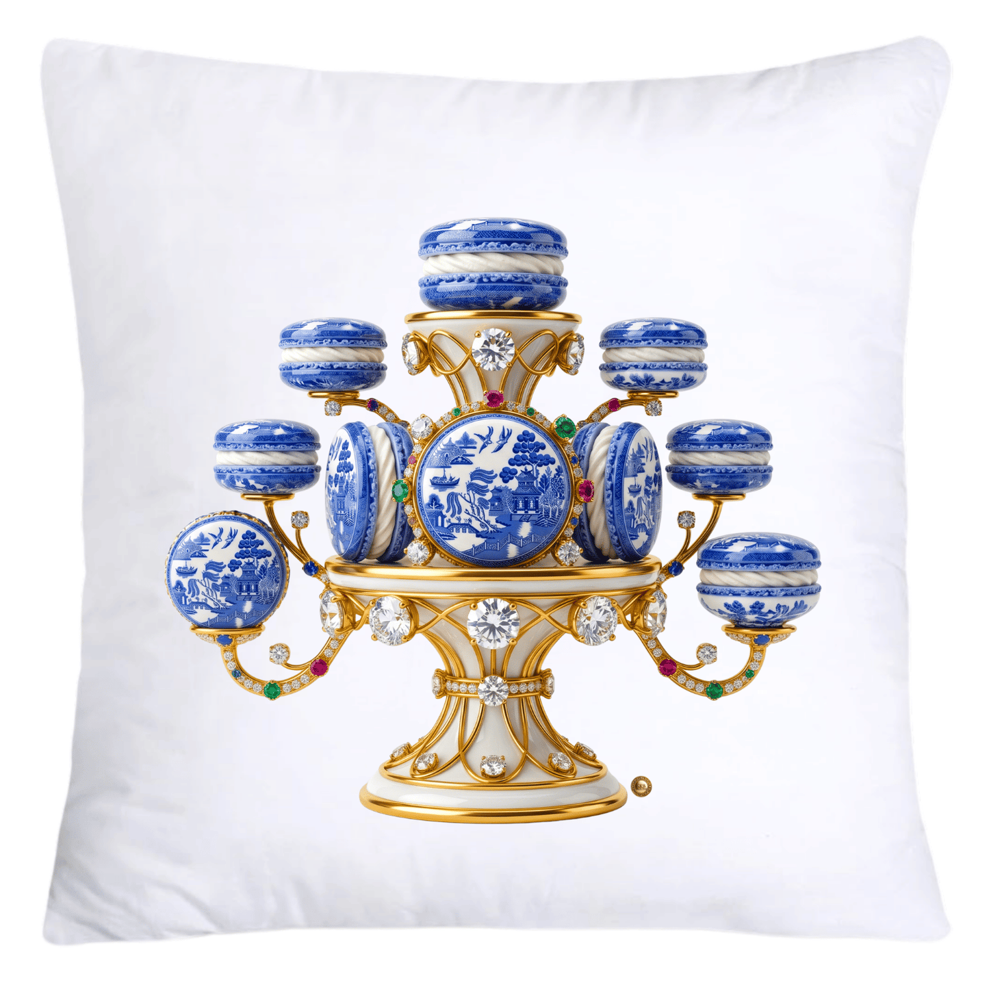 Blue Willow 18x18 Sparkling Macaroons and Chandeliers Throw Pillow Covers-5849