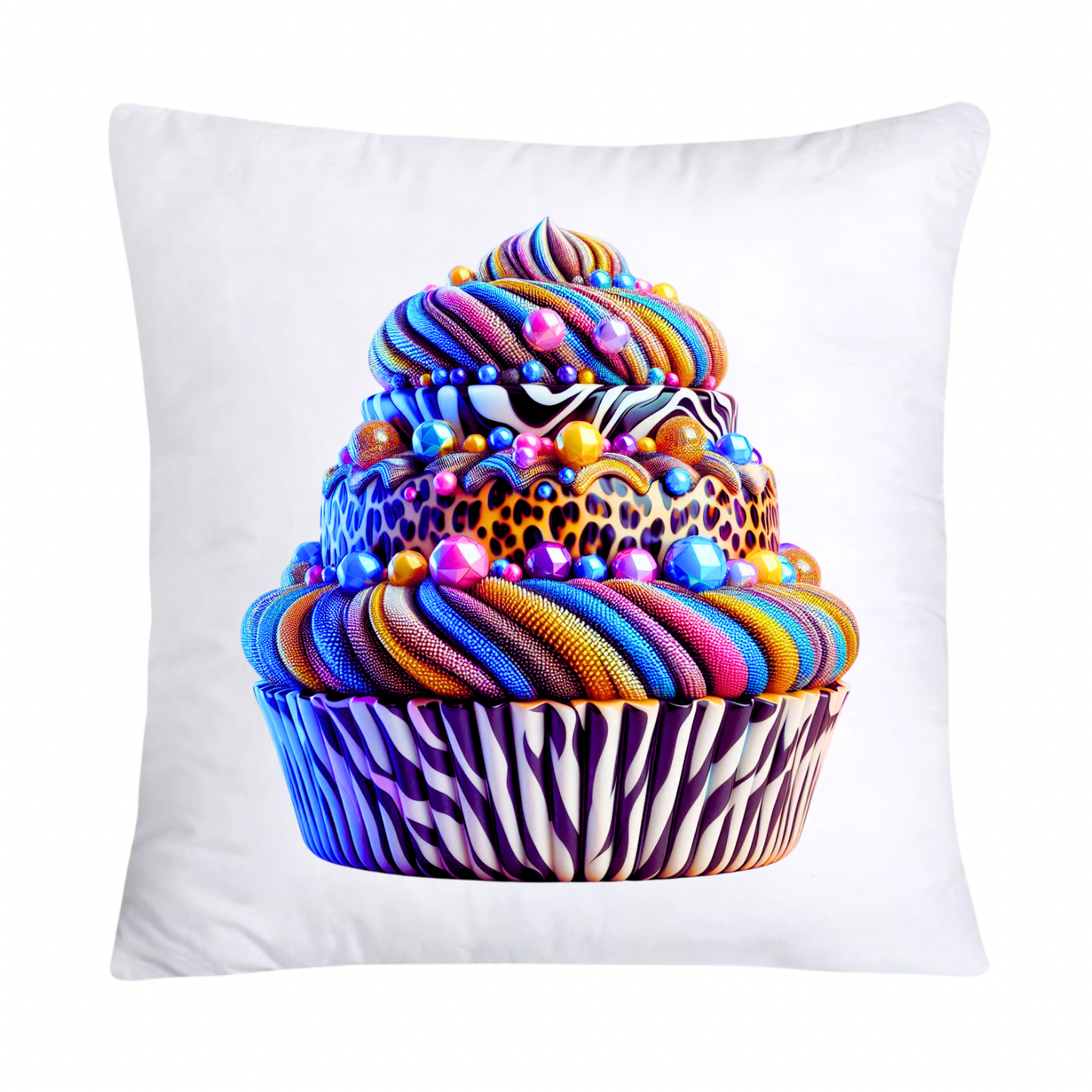 Wild Animal Print Cupcake Throw Pillow Covers 18x18-1834