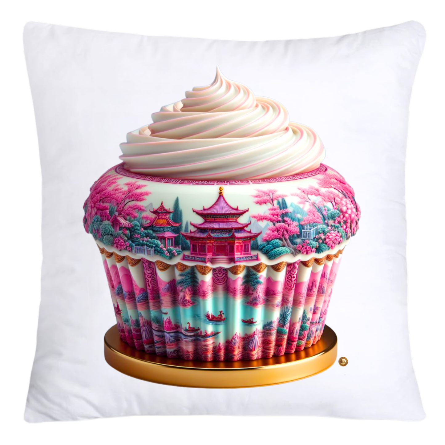 18x18 Pink Willow Chinoiserie Cupcake Throw Pillow Covers-5376