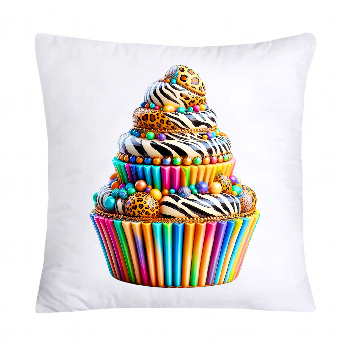 Wild Animal Print Cupcake 18x18 Throw Pillow Covers-792