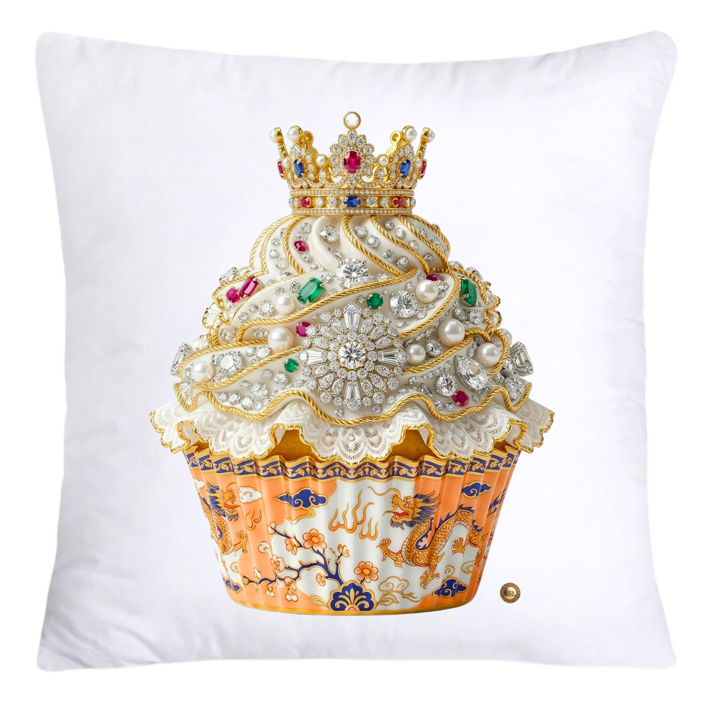 18x18 Orange Willow Chinoiserie Cupcake Throw Pillow Covers-5390