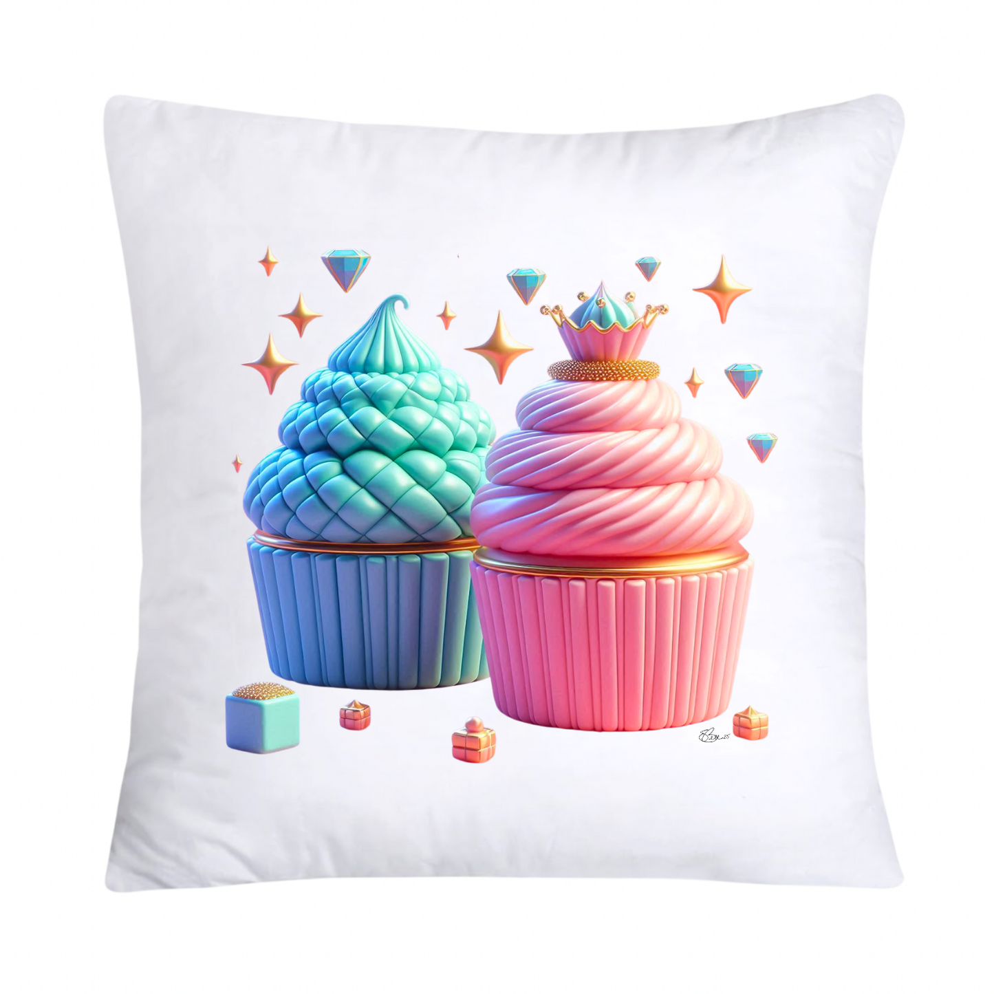 18x18 Pastel Cupcakes Donuts and Candy Pillow Covers-681