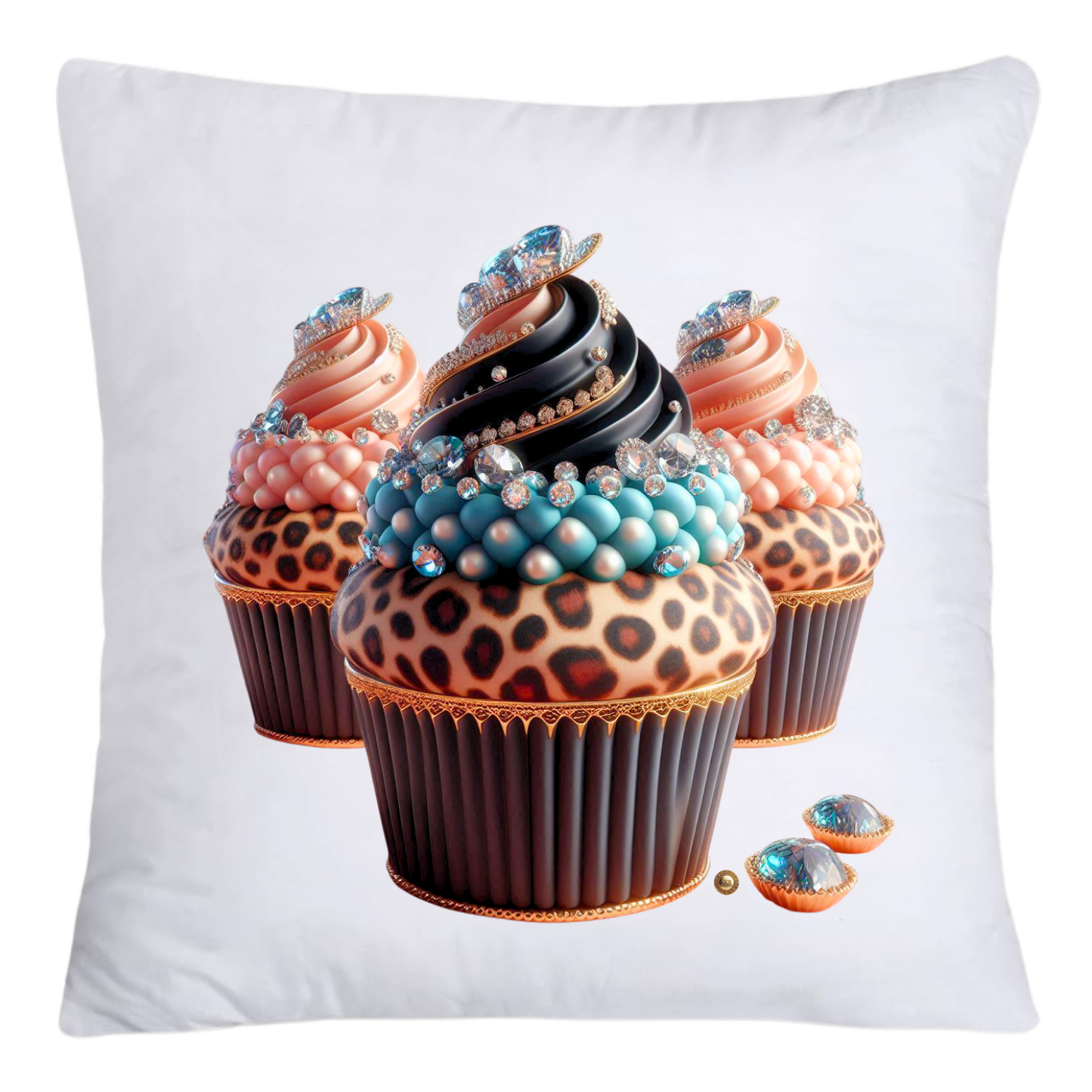 Wild Animal Print Cupcake 18x18 Throw Pillow Covers-4192