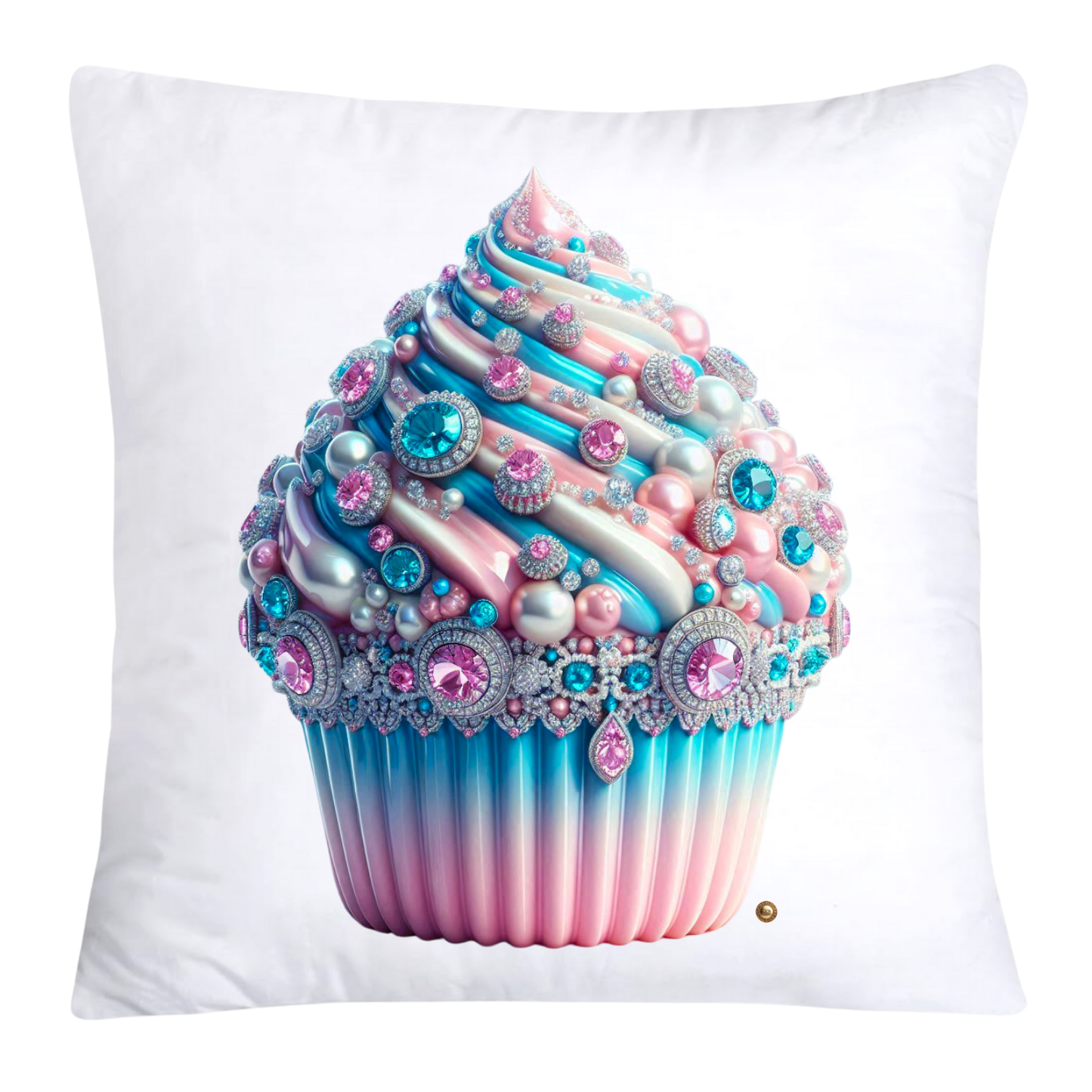 Cotton Candy Pink and Blue Cupcake Pillow Covers-3231