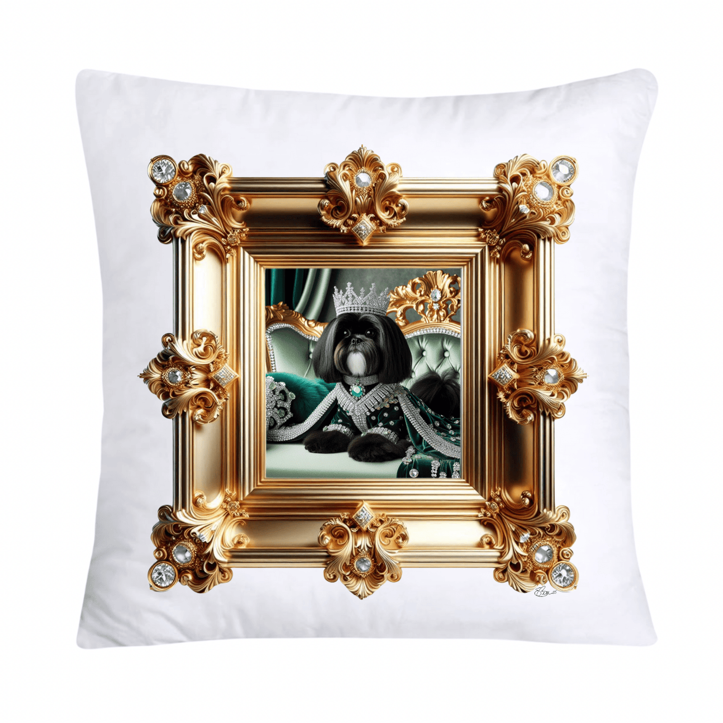 Royal Pet Portrait Pillow Covers 18X18-Shih Tzu at Versailles-613