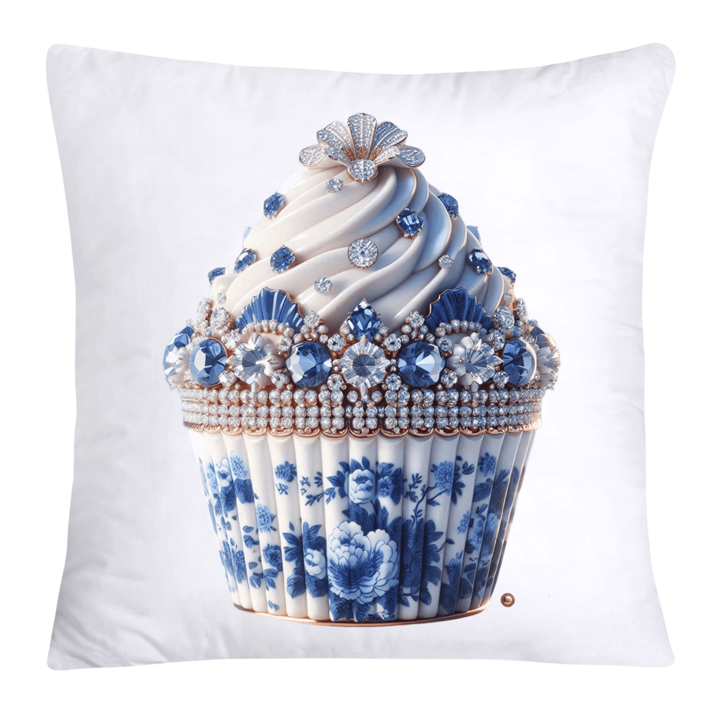 Blue Willow Chinoiserie Cupcake Throw Pillow Covers 18X18-3571