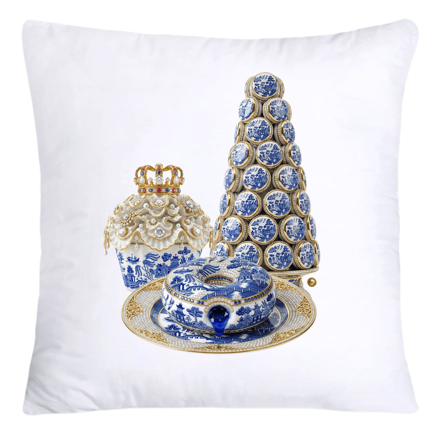 Blue Willow Adorable Donut/Macaroon/Cupcake Throw Pillow Covers-4589